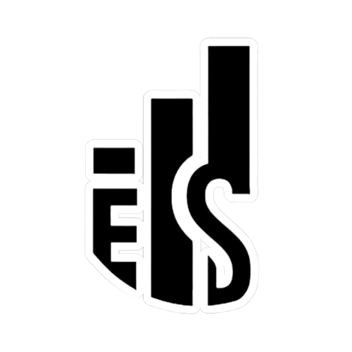 Minimalist Monogram Sticker - Black 'ES' Kiss-Cut Vinyl Decal