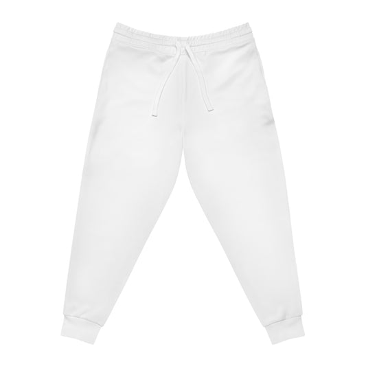 White Athletic Joggers — All-Over Print Casual Sweatpants